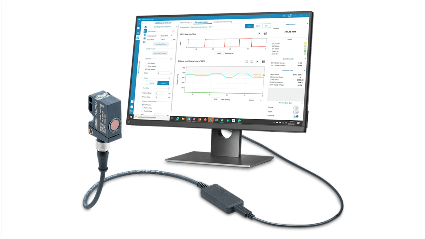 Rs-Online Master IO-Link Baumer 1m per uso con Serie di sensori Baumer