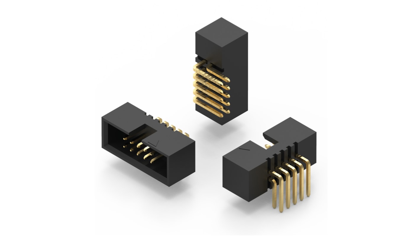 Wurth Elektronik WR-BHD Series Right Angle PCB Header, 10 Contact(s), 1.27mm Pitch, 2 Row(s), Shrouded