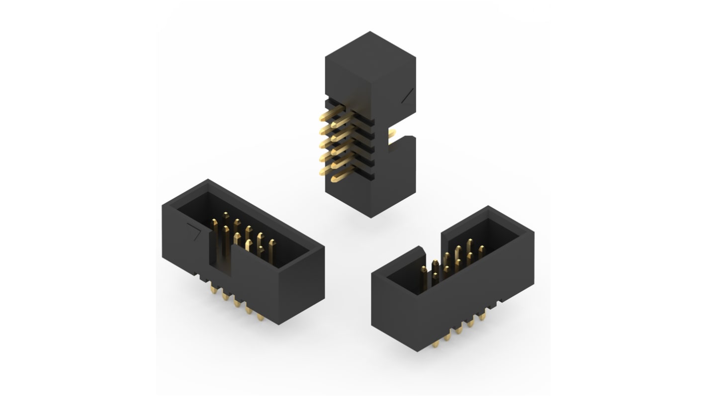 Wurth Elektronik WR-BHD Series Straight PCB Header, 20 Contact(s), 1.27mm Pitch, 2 Row(s), Shrouded