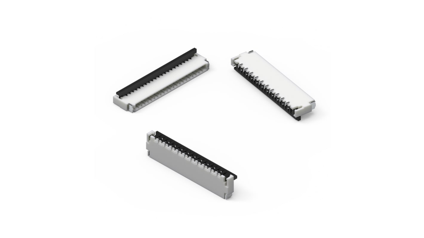Wurth Elektronik FPC连接器, 2p, 1mm间距, SMT安装, 水平, 500mA, WR-FPC系列