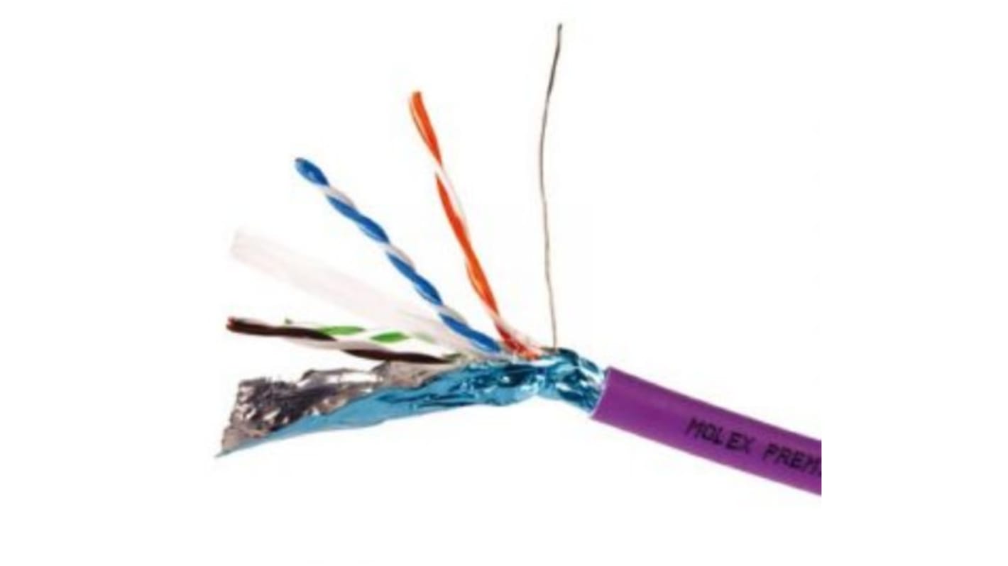 Molex Premise Networks Cat6 Ethernet Cable, F/UTP, Purple, 500m