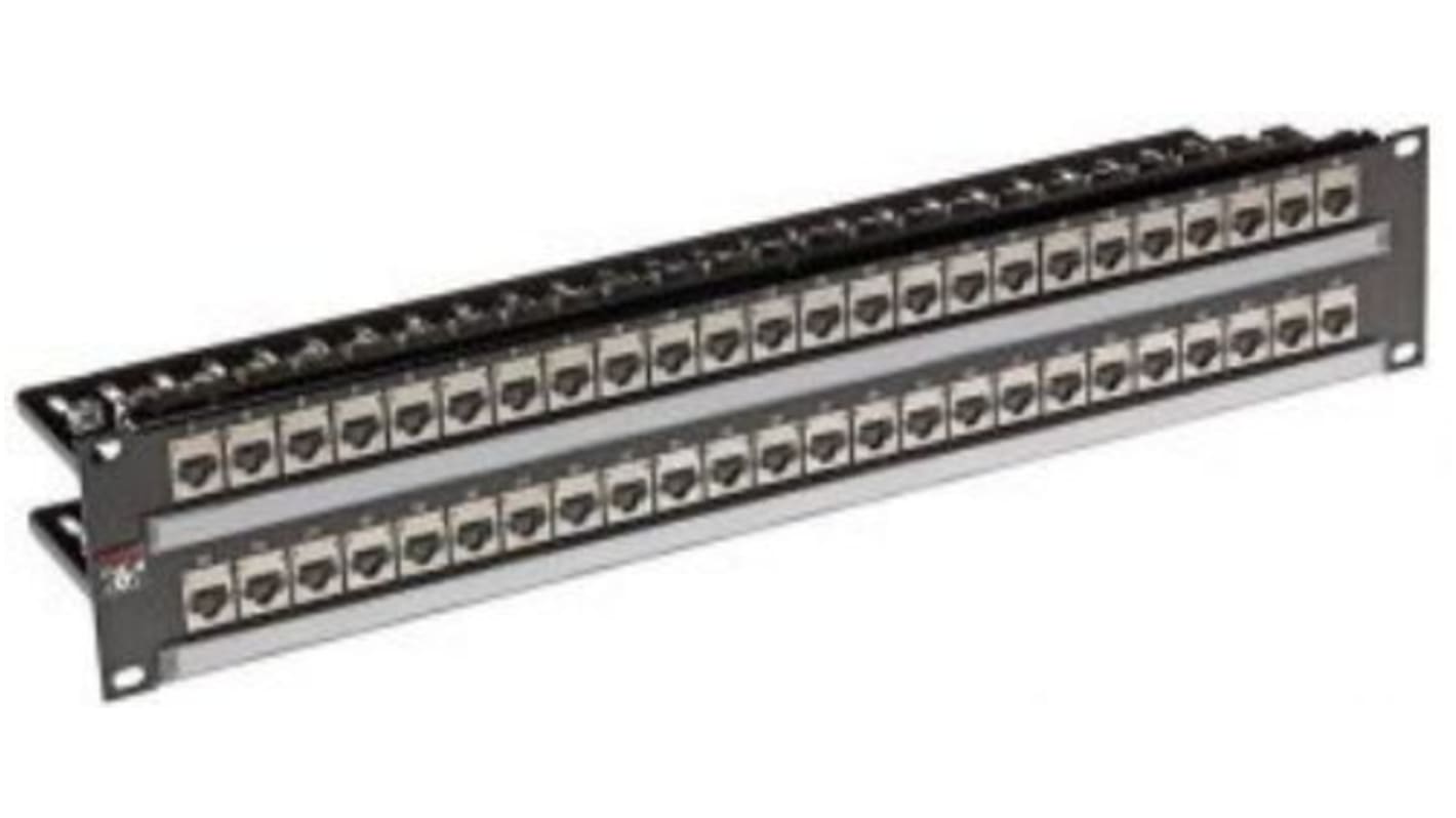 Panel RJ, PowerCat 6A, Cat6a, 48 portów, RJ45, FTP, 2U