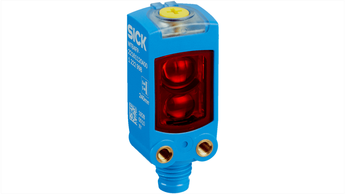 Rs-Online Sensore fotoelettrico Miniaturizzato SICK a soppressione di sfondo rilevamento 100 mm uscita PNP/NPN