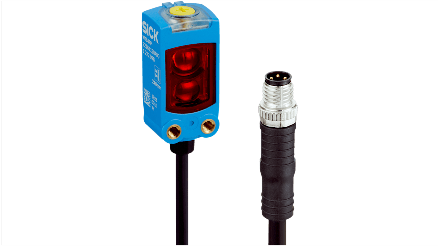 Rs-Online Sensore fotoelettrico Miniaturizzato SICK a soppressione di sfondo rilevamento 220 mm uscita PNP/NPN