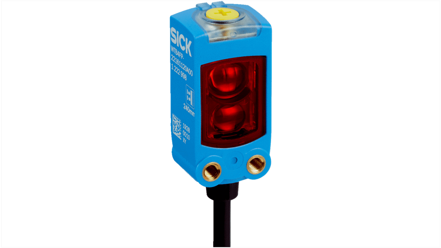 Rs-Online Sensore fotoelettrico Miniaturizzato SICK a soppressione di sfondo rilevamento 120 mm uscita PNP/NPN