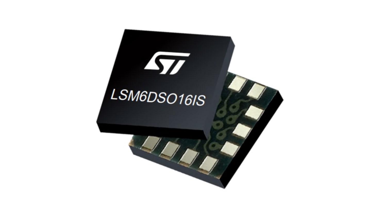 Acelerómetro y giroscopio, LSM6DSO16ISTR, 3 ejes, I2C, SPI LGA-14L 14 pines Acelerómetro, Giroscopio