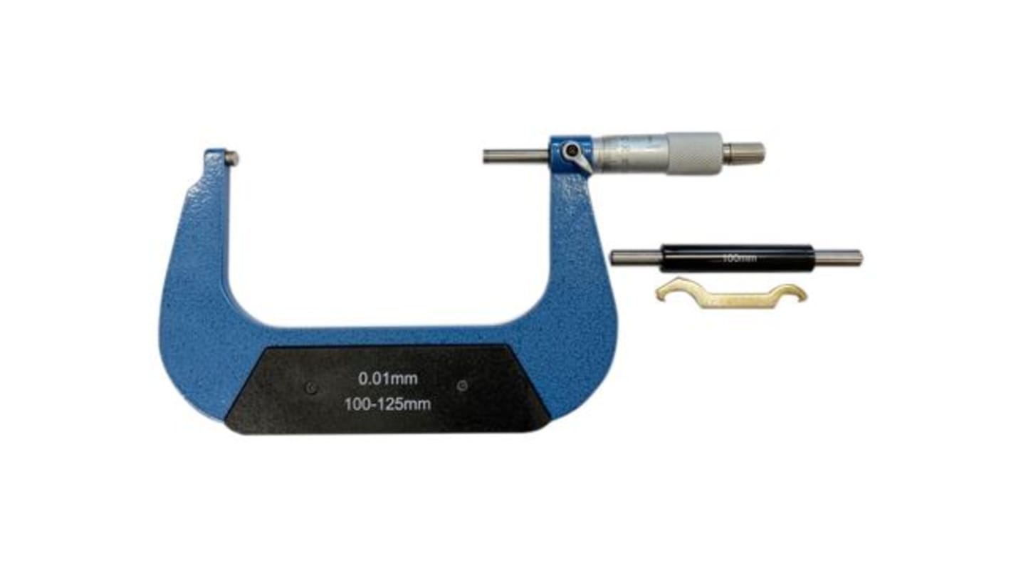 RS PRO External Micrometer, Range 100 mm to 125 mm, With UKAS Calibration