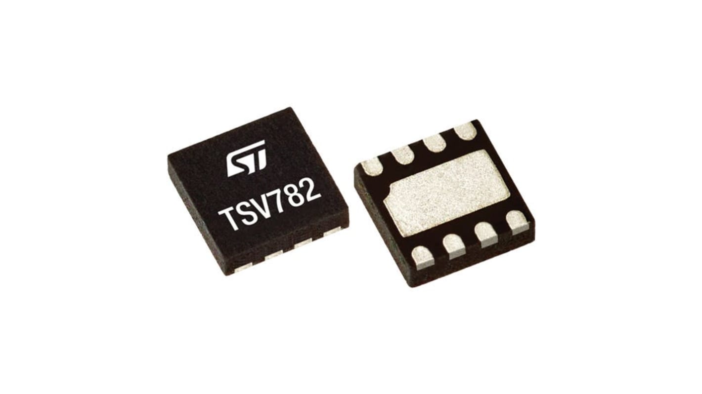 STMicroelectronics 运算放大器模块, 单电源, 双通道, 2 - 5.5V单电源电压, ± 700μV最大偏置, DFN8封装, 8引脚