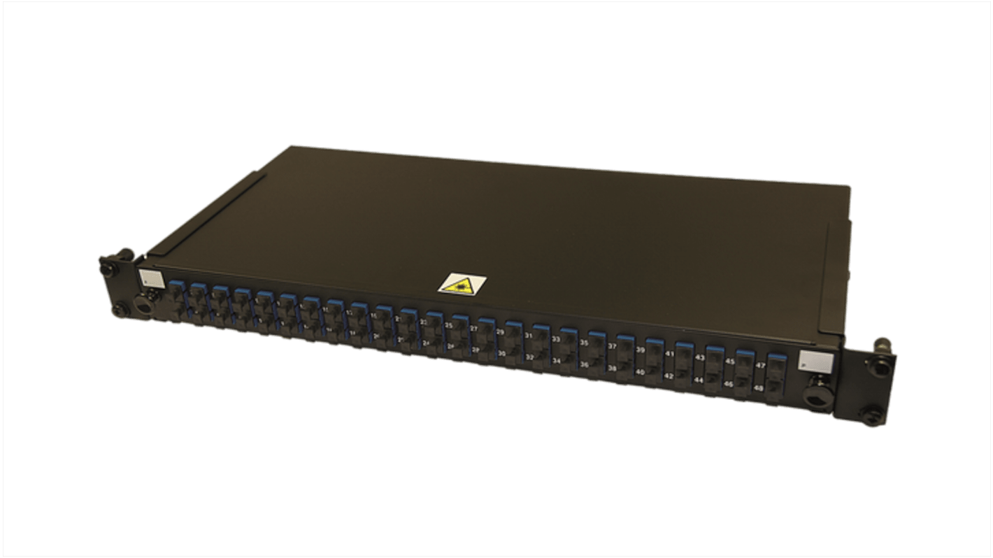 HellermannTyton Connectivity 48 Port SC Single Mode Fibre Optic Patch Panel With 48 Ports Populated