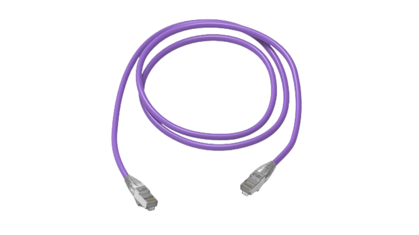 Câble Ethernet catégorie 6a S/FTP HellermannTyton Connectivity, Violet, 40m Avec connecteur