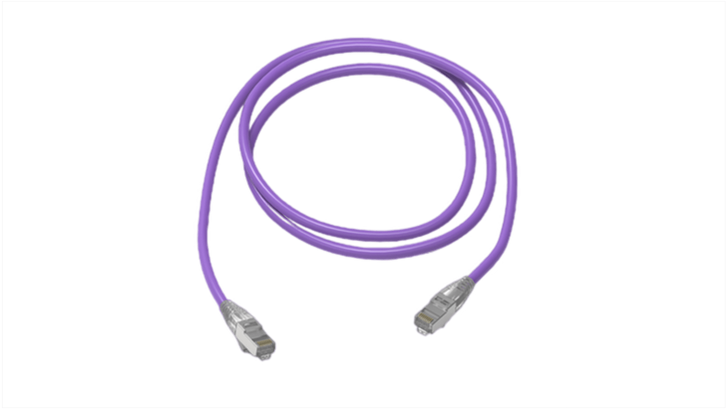 HellermannTyton Connectivity, 50m Cat6a, Purple RJ45 to RJ45, S/FTP, Terminated