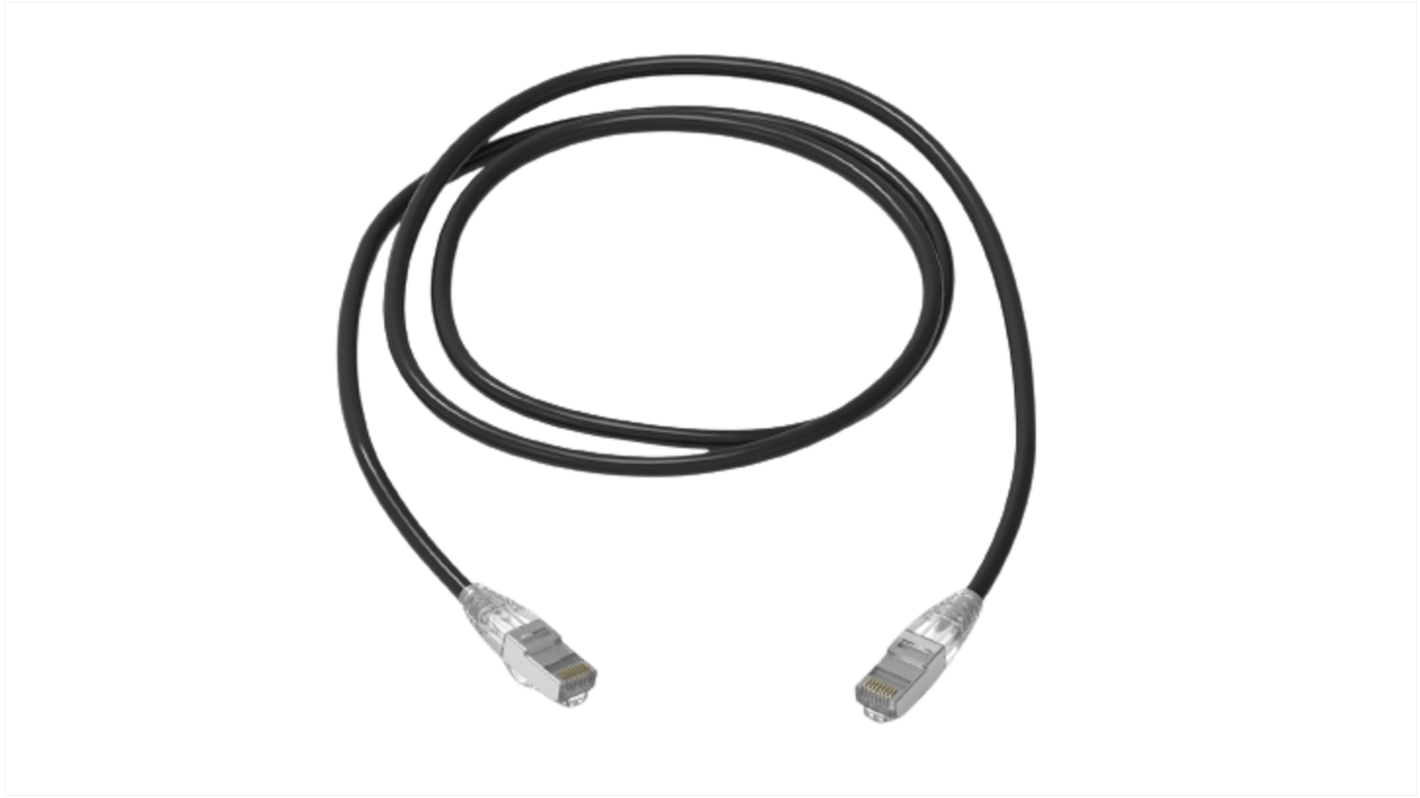 HellermannTyton Connectivity, 10m Cat6a, Black RJ45 to RJ45, S/FTP, Terminated