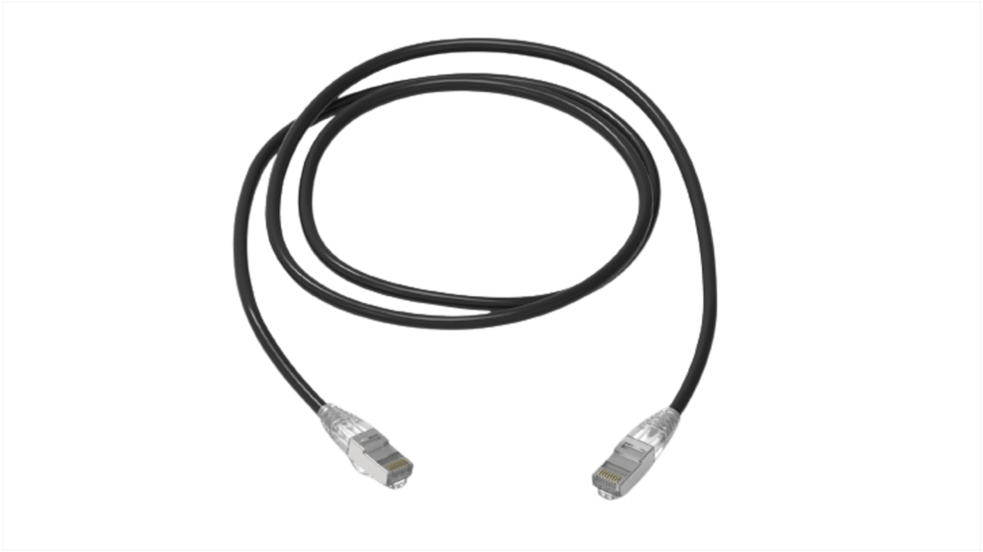 HellermannTyton Connectivity, 2m Cat6a, Black RJ45 to RJ45, S/FTP, Terminated