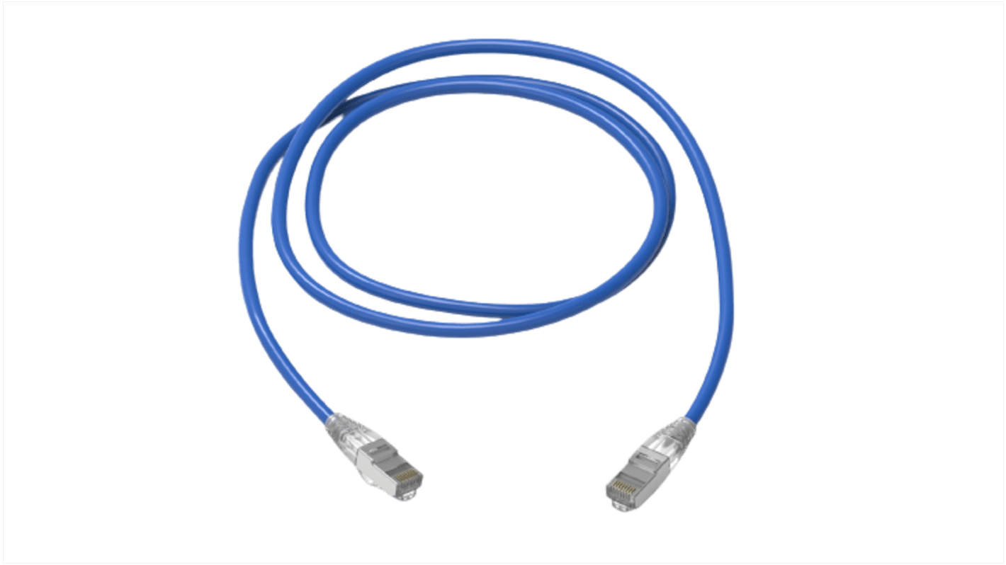 HellermannTyton Connectivity, 10m Cat6a, Blue RJ45 to RJ45, S/FTP, Terminated