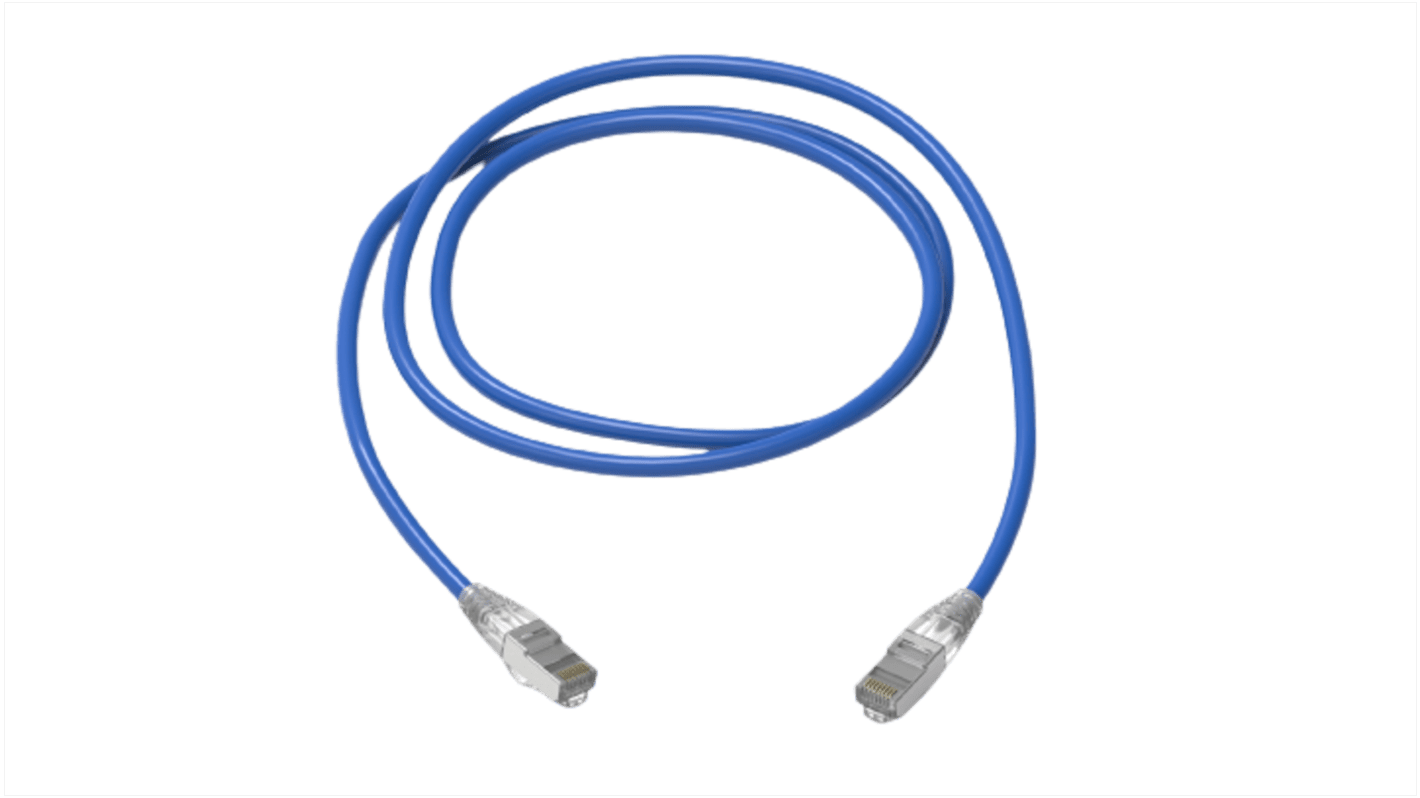 Cable Ethernet Cat6a S/FTP HellermannTyton Connectivity de color Azul, long. 5m