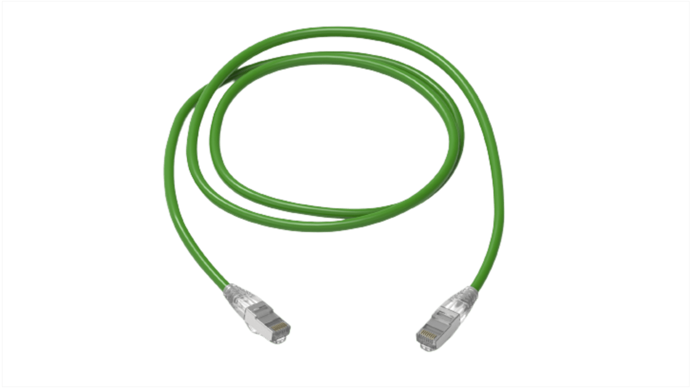 Cable Ethernet Cat6a S/FTP HellermannTyton Connectivity de color Verde, long. 1m