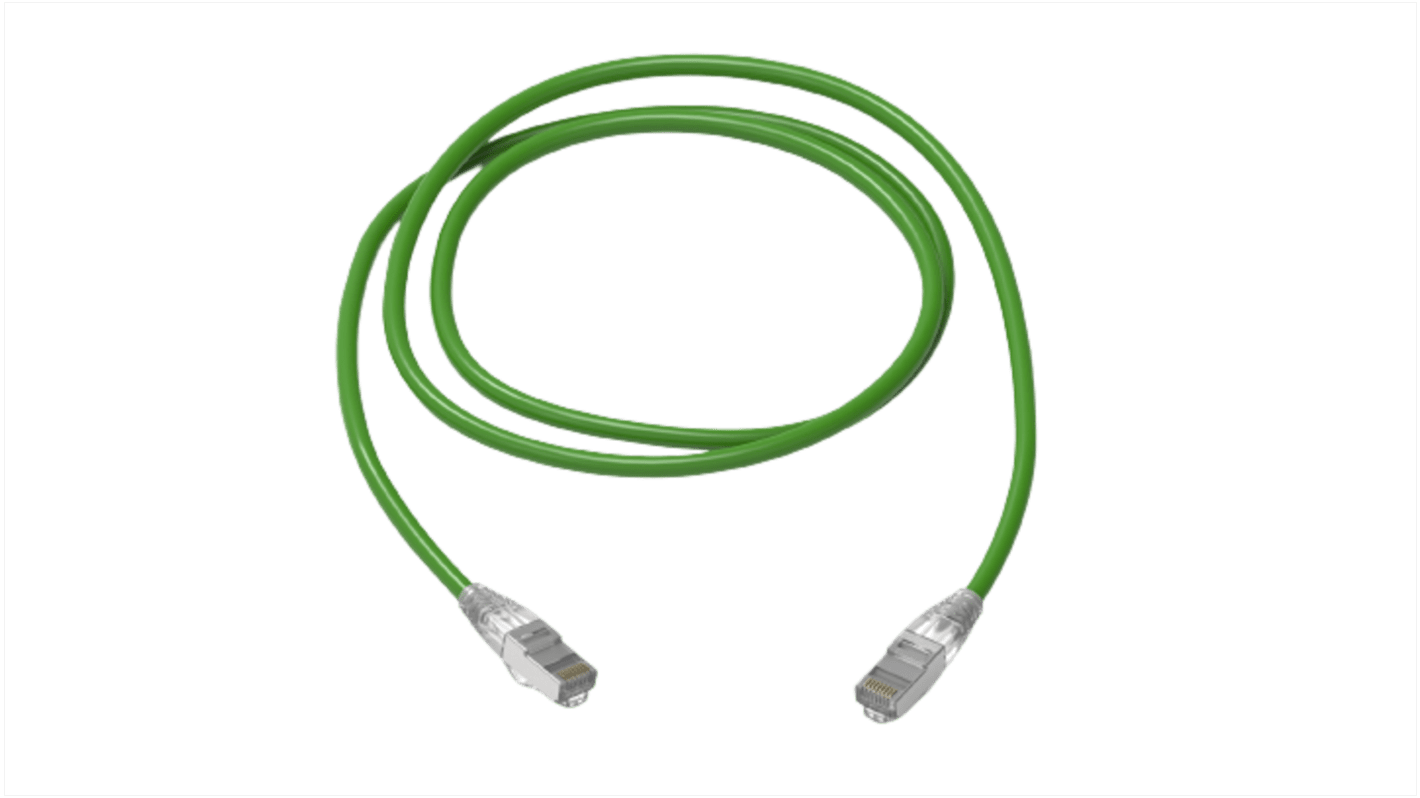 HellermannTyton Connectivity, 3m Cat6a, Green RJ45 to RJ45, S/FTP, Terminated