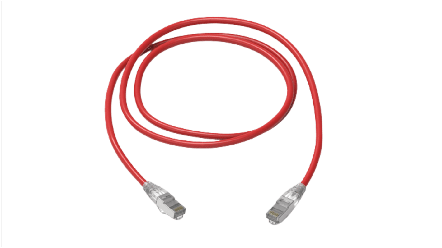 HellermannTyton Connectivity, 3m Cat6a, Red RJ45 to RJ45, S/FTP, Terminated