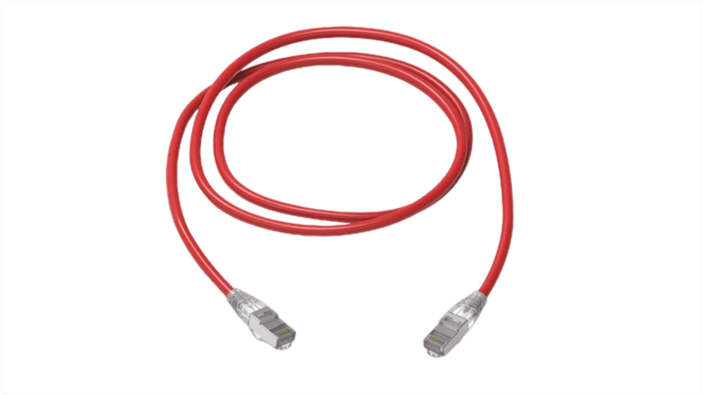 HellermannTyton Connectivity, 7m Cat6a, Red RJ45 to RJ45, S/FTP, Terminated