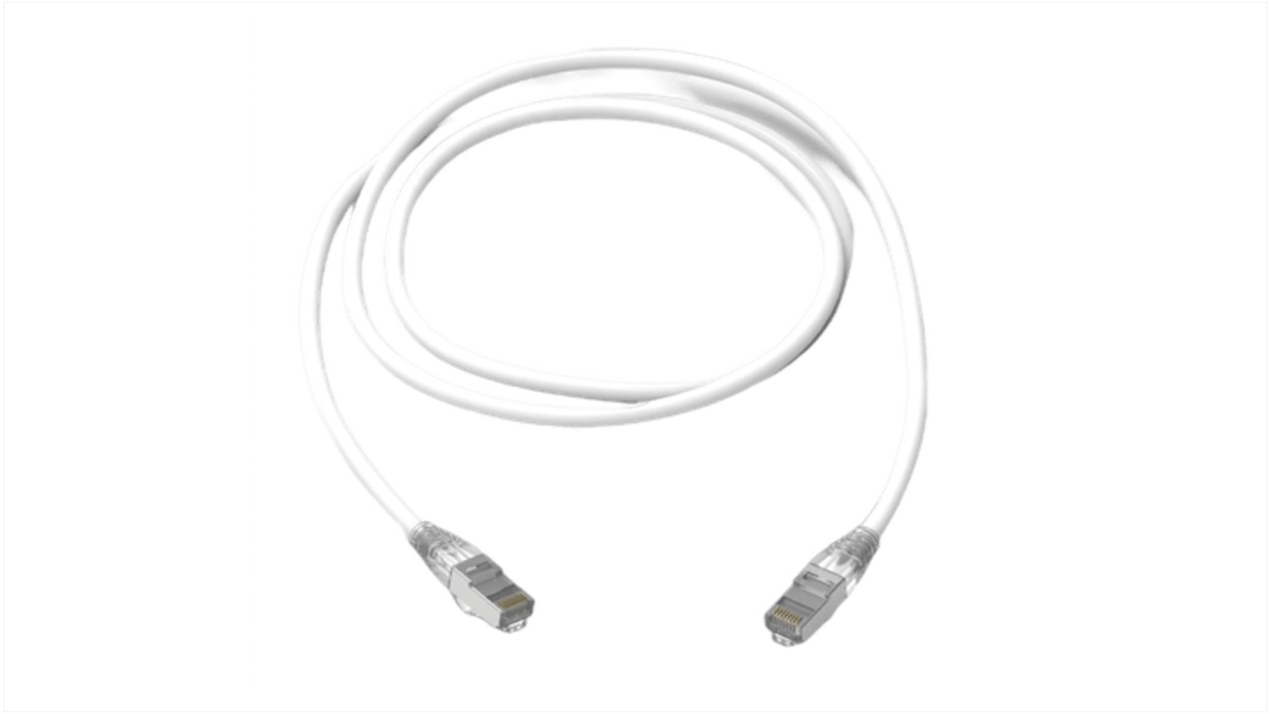 HellermannTyton Connectivity, 10m Cat6a, White RJ45 to RJ45, S/FTP, Terminated