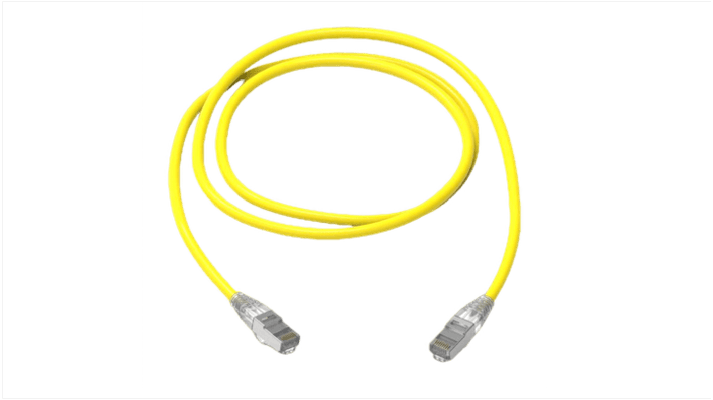 HellermannTyton Connectivity, 10m Cat6a, Yellow RJ45 to RJ45, S/FTP, Terminated