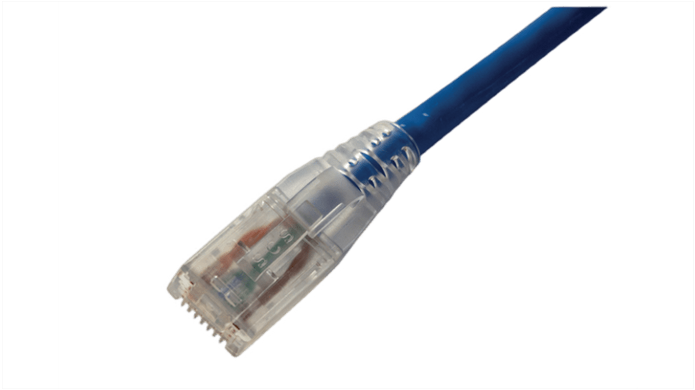 HellermannTyton, 1m Cat6, Blue RJ45 to RJ45, Unshielded, Terminated
