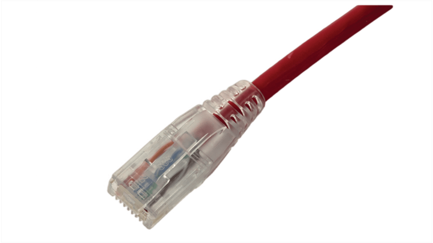 HellermannTyton Ethernetkabel Cat.6, 1m, Rot Patchkabel, A RJ45 Ungeschirmt, B RJ45