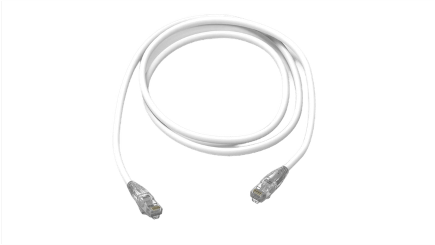 HellermannTyton, 5m Cat6, White RJ45 to RJ45, Unshielded, Terminated