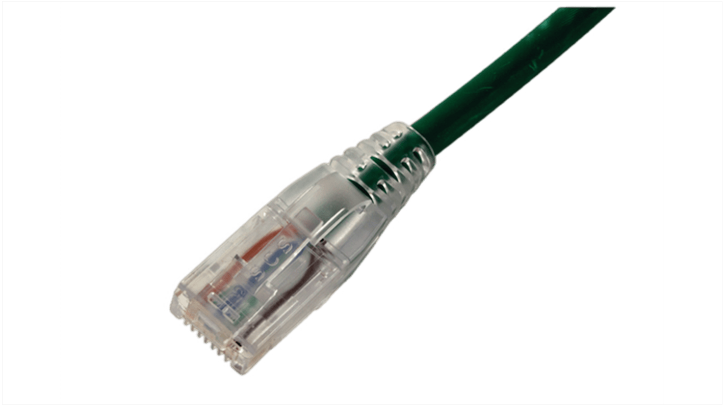 HellermannTyton Connectivity, 7m Cat6, Green RJ45 to RJ45, Unshielded, Terminated