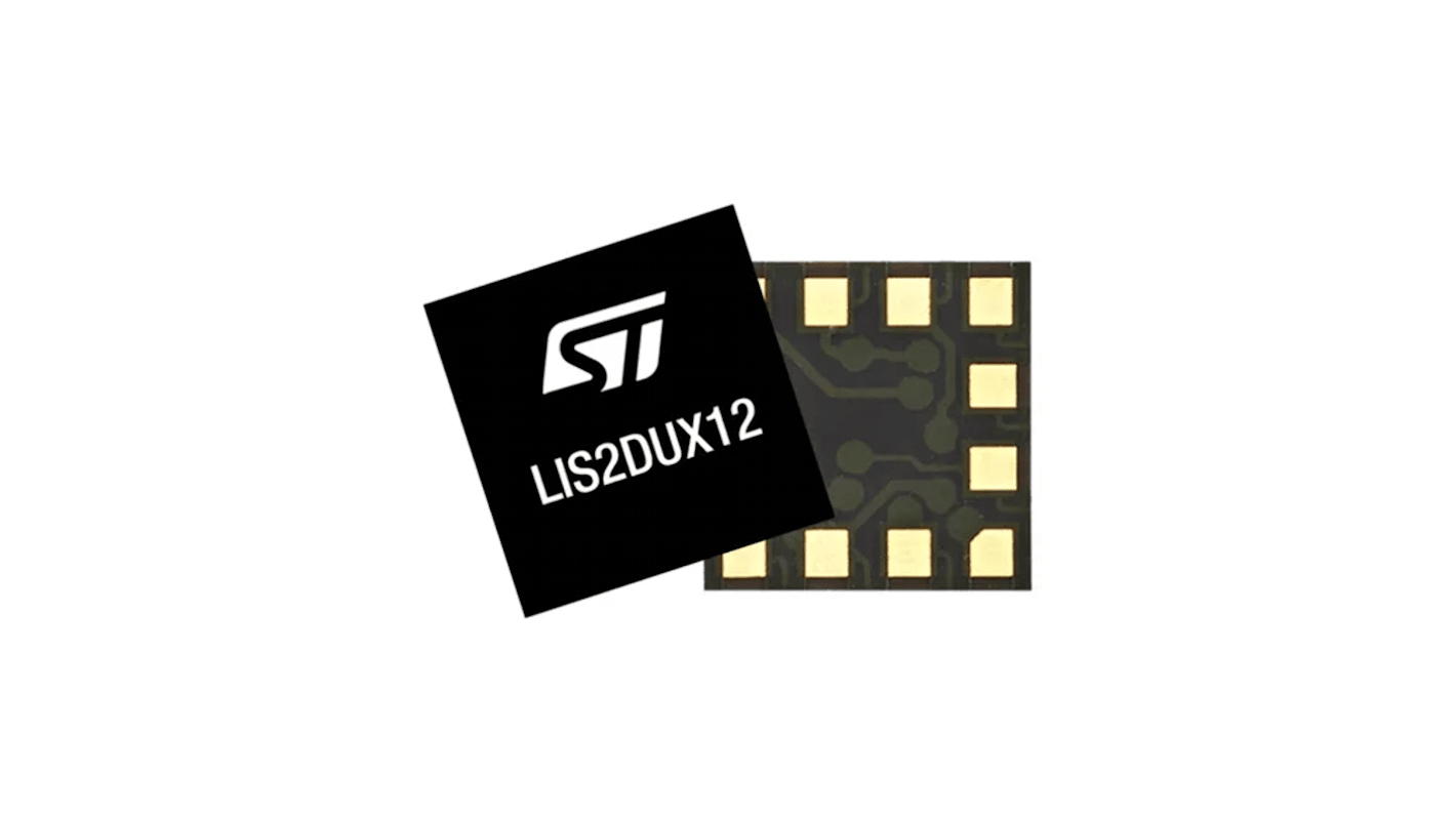 STMicroelectronics 加速度计芯片, 加速度计, 3轴, 12针, LGA, 贴片安装