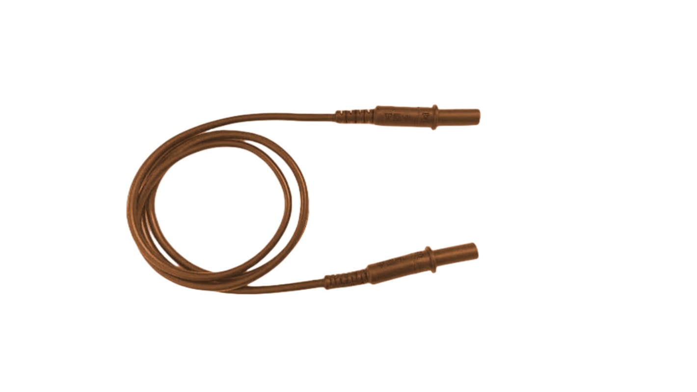 RS PRO Test Leads, 10A, 1000V, Brown, 250mm Lead Length