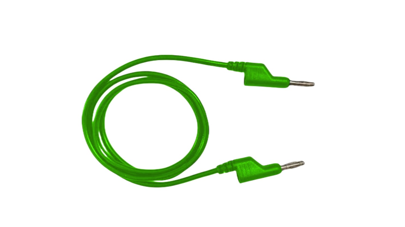 RS PRO Test Leads, 10A, 1000V, Green, 1m Lead Length