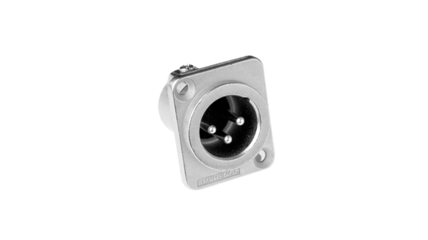 Connettore XLR Amphenol Industrial Maschio a 3 poli, Montaggio a telaio
