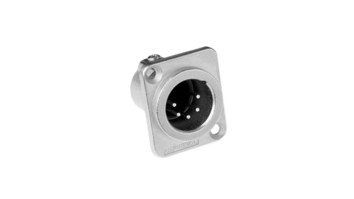 Amphenol Industrial 五芯卡侬头, XLR公插, 底盘安装, 133 V, 7.5A, IP40, 直向