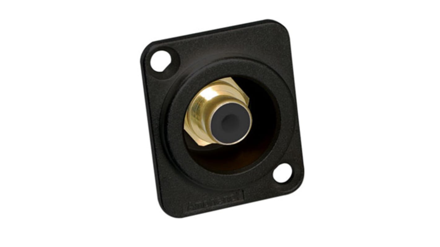 Amphenol Audio Black Panel Mount RCA Socket, Gold, 75A