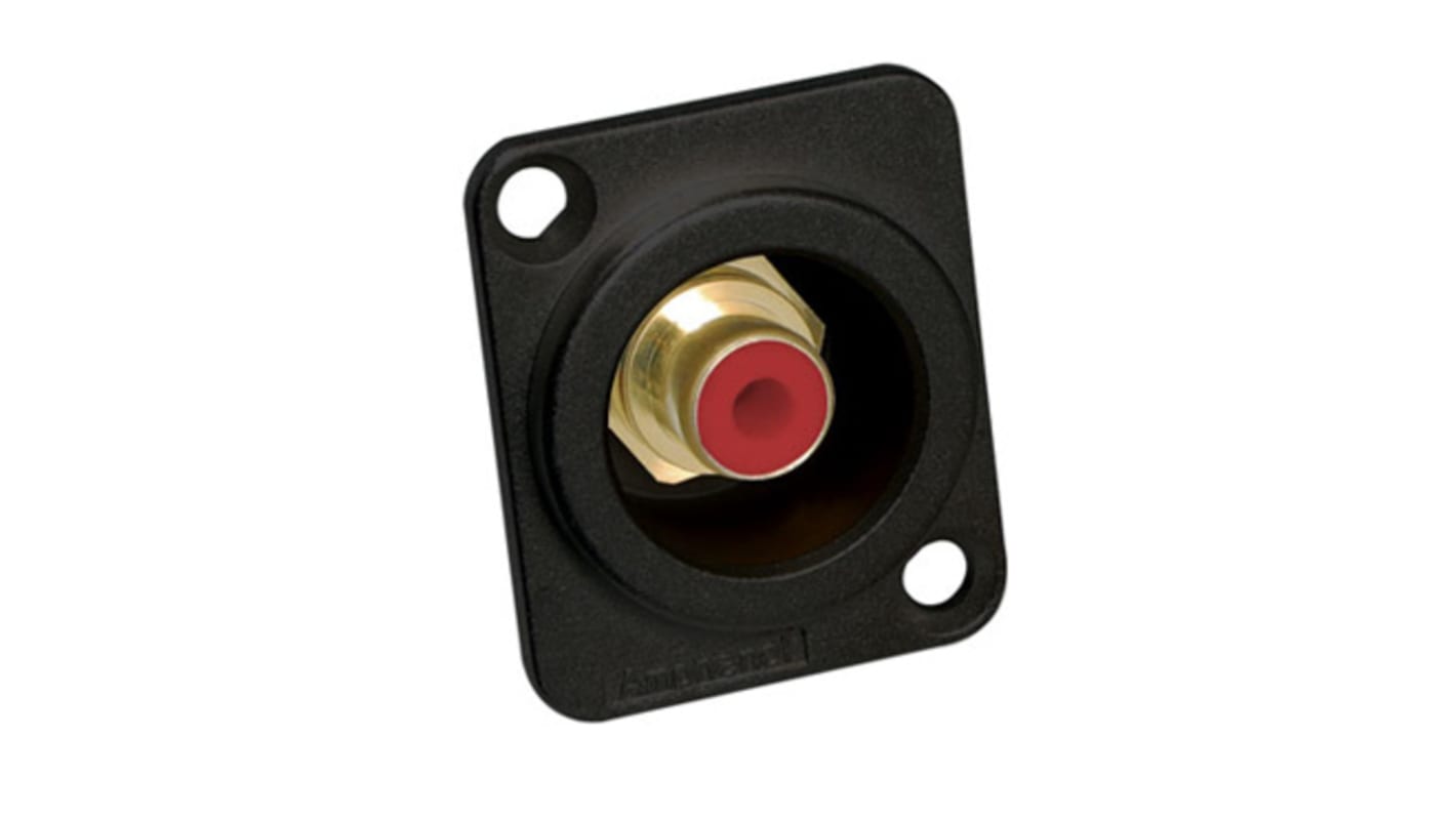 Amphenol Audio Black Panel Mount RCA Socket, Gold, 75A