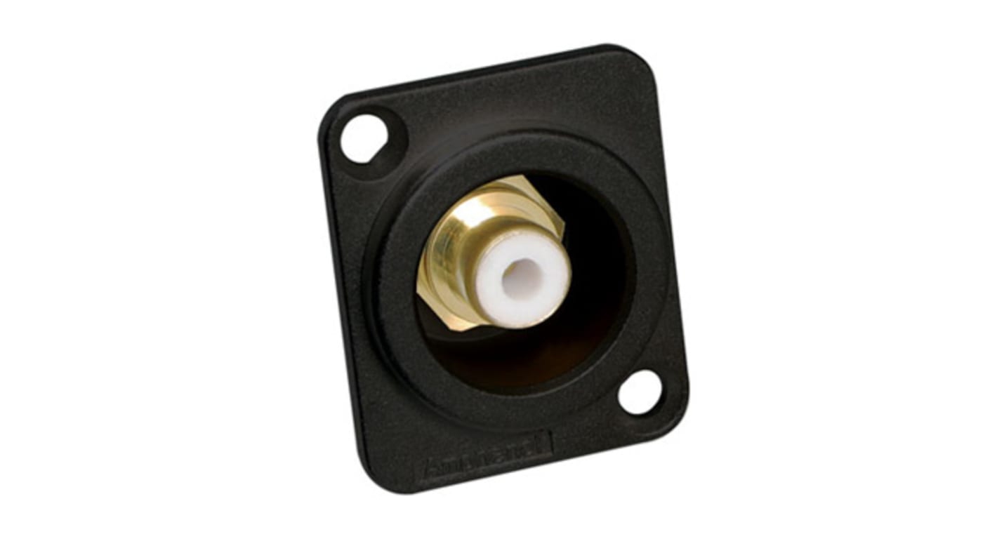 Amphenol Industrial Black Panel Mount RCA Socket, Gold, 75A