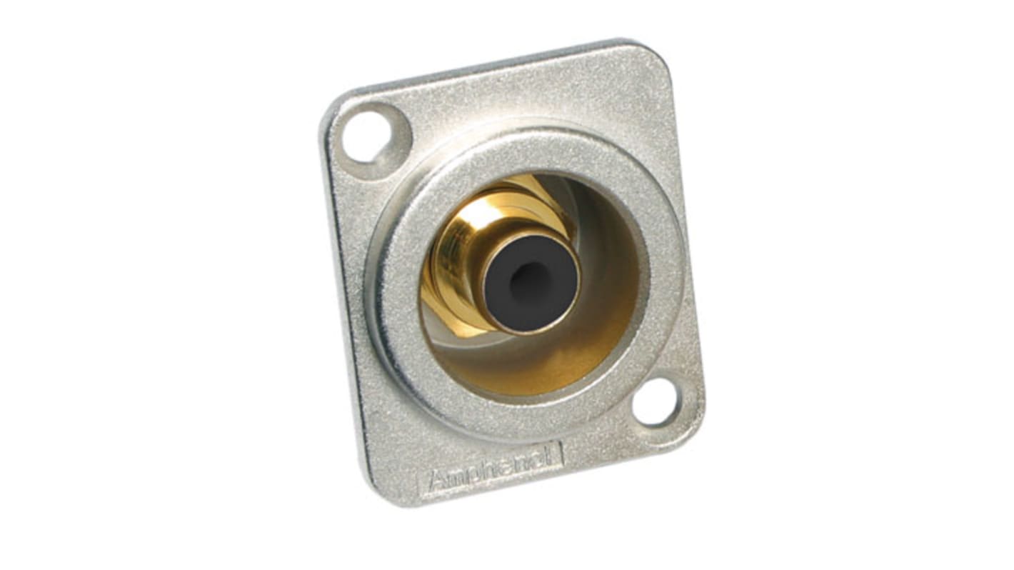 Amphenol Industrial Silver Chassis Mount RCA Socket, Gold, 10A