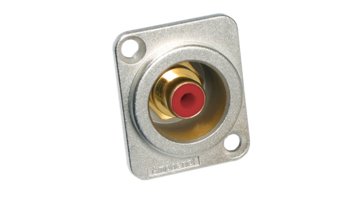 Amphenol Industrial Silver Chassis Mount RCA Socket, Gold, 10A