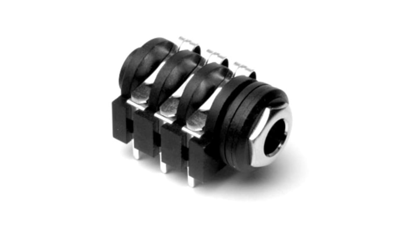Amphenol Industrial Jack Plug 1/4 in Cable Mount Phone Jack Socket 10A