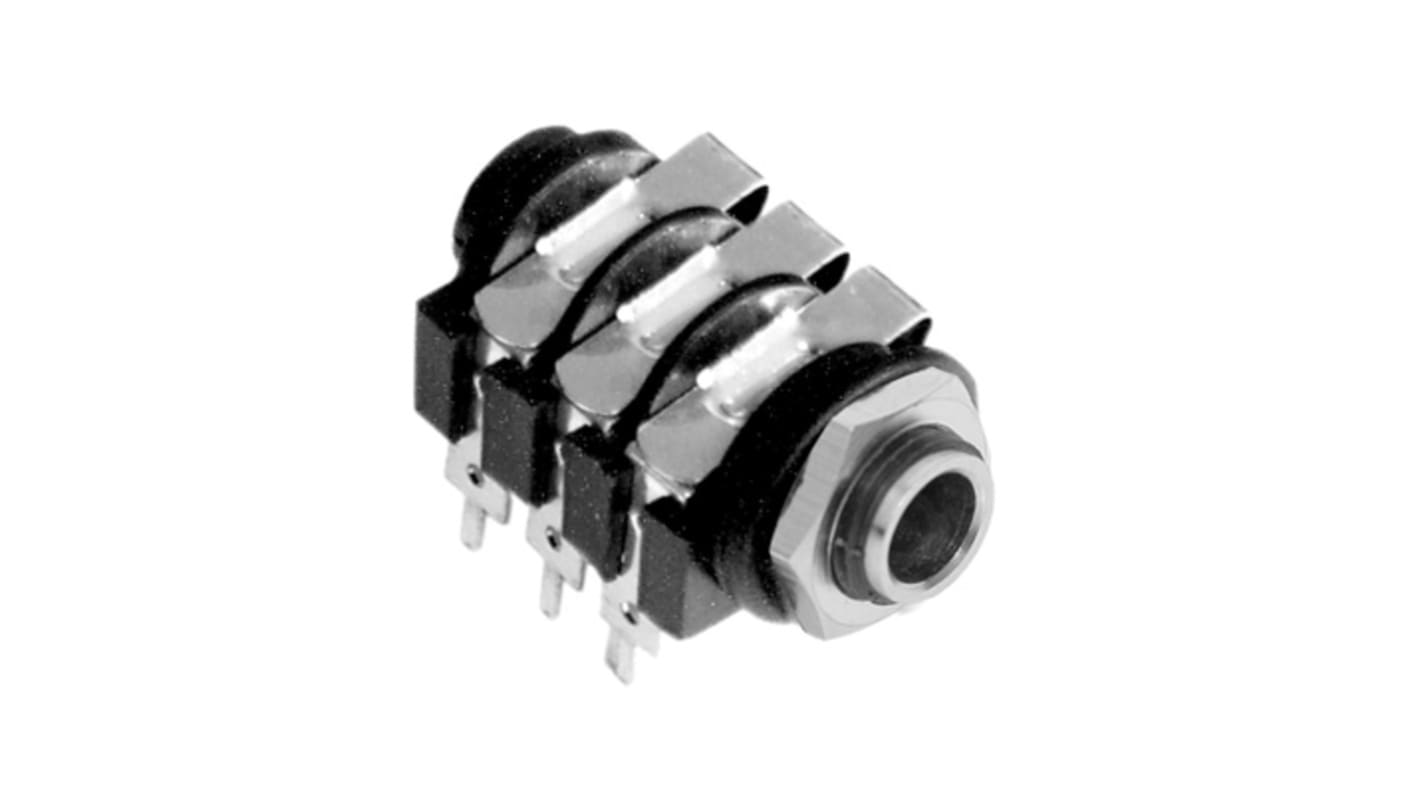Amphenol Industrial Jack Connector 1/4 in Cable Mount Phone Jack Socket 10A