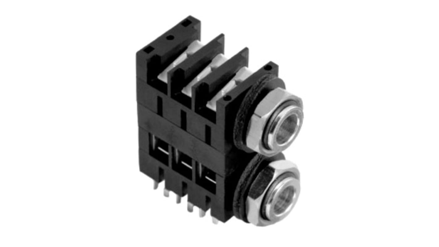 Amphenol Industrial Jack Connector 1/4 in PCB Phone Jack Socket 10A