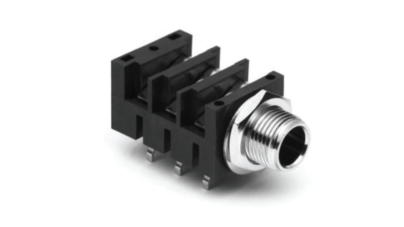 Amphenol Industrial Jack Connector 1/4 in Chassis Mount Phone Jack Socket 10A