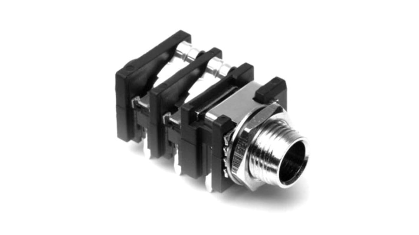 Amphenol Industrial Jack Connector 1/4 in Chassis Mount Phone Jack Socket 10A