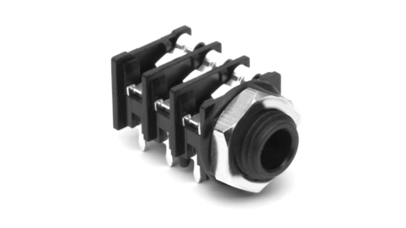 Amphenol Industrial Jack Connector 1/4 in Chassis Mount Phone Jack Socket 10A