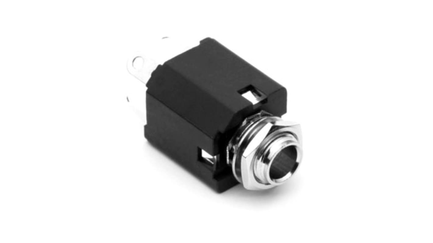Amphenol Industrial Jack Connector 1/4 in PCB Phone Jack Socket 10A