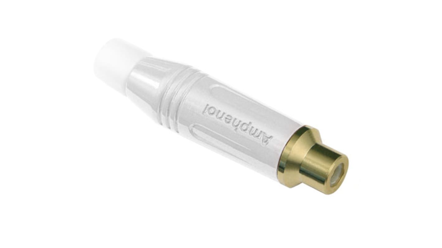 Amphenol Industrial White Cable Mount RCA Socket, Gold, 10A