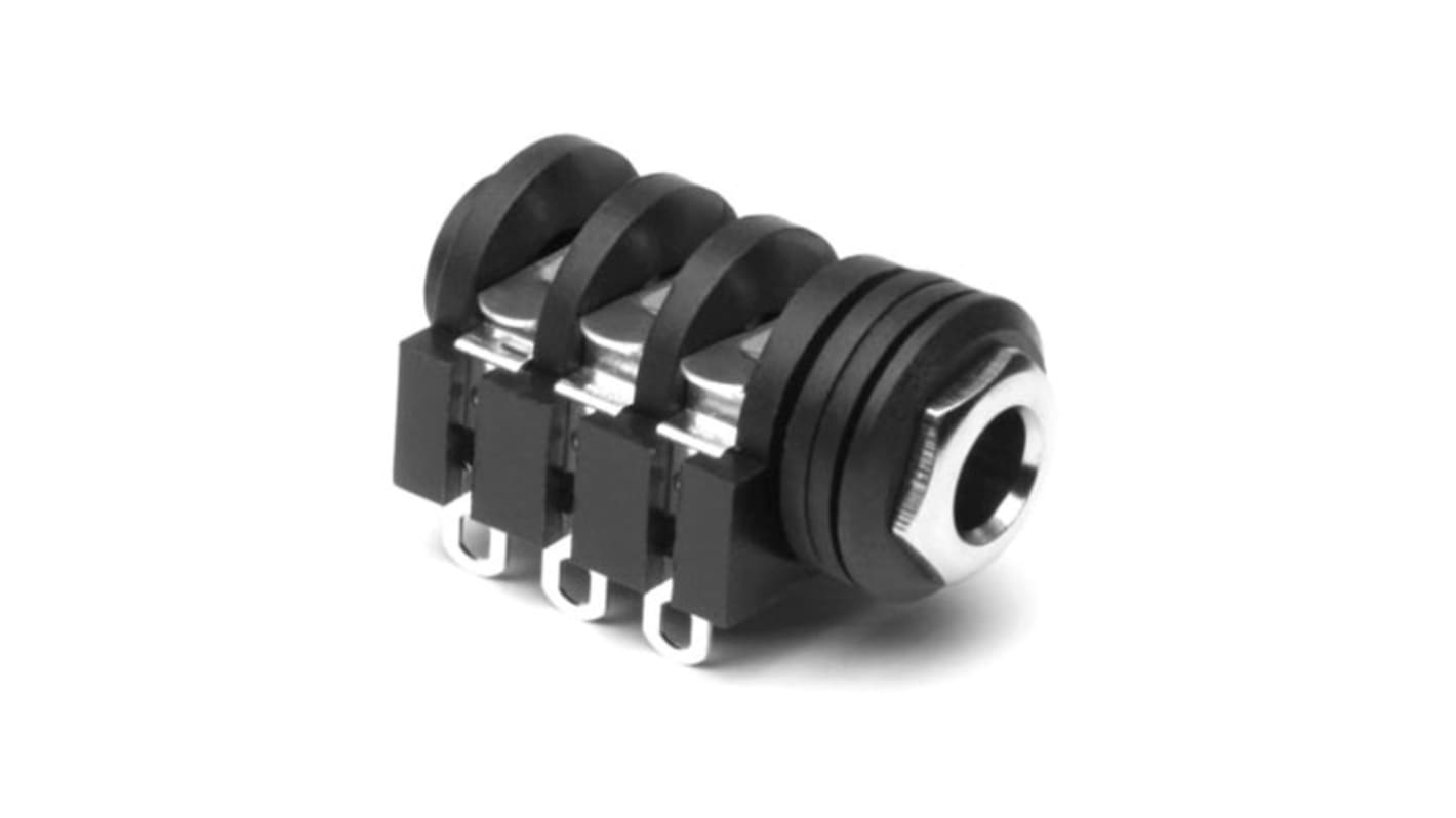 Amphenol Industrial Jack Connector 1/4 in Cable Mount Phone Jack Socket 10A
