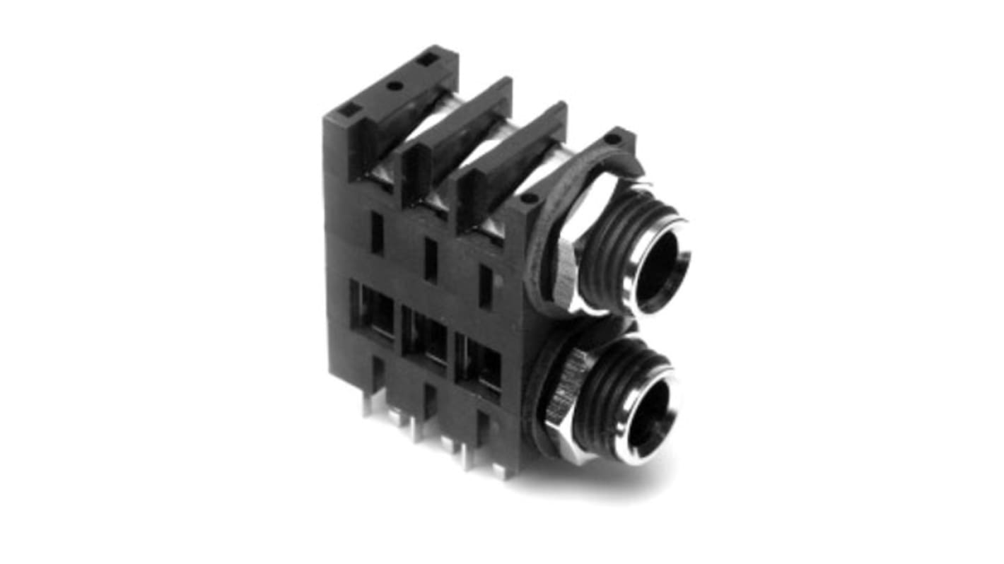 Amphenol Industrial Jack Connector 1/4 in PCB Phone Jack Socket 10A