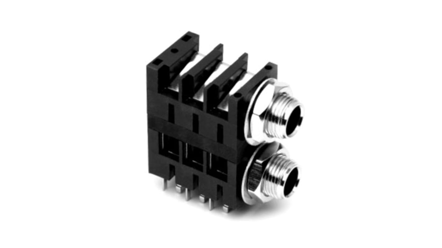Amphenol Industrial Jack Connector 1/4 in PCB Phone Jack Socket 10A